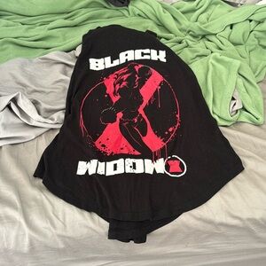 Washed once torrid black widow marvel keyhole tank